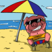 Cochon sur la plage
